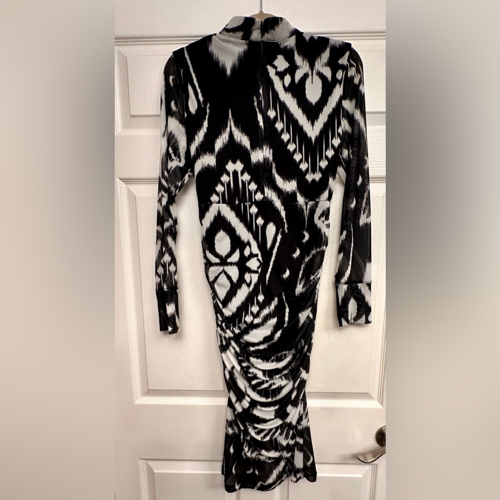 Farm Rio Ikat Ruched Tulle Midi-Dress - Picture 9 of 11